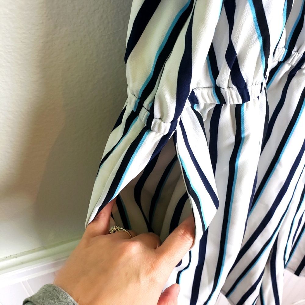 Women's NWT Lane Bryant Striped Short Romper Jumpsuit Size 26/28 - Picture 9 of 10